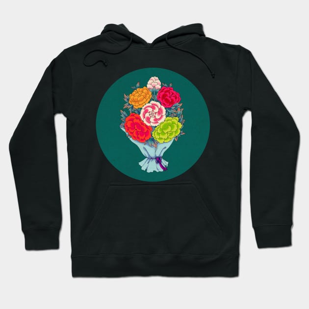 Minhwa: Peony Bouquet H Type (Korean traditional/folk art) Hoodie by koreanfolkpaint